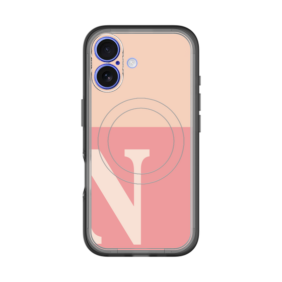スリムプロテクションプレミアムケース with MagSafe［ オリジナル - initial two tone - N pink ］