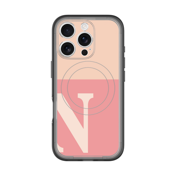 スリムプロテクションプレミアムケース with MagSafe［ オリジナル - initial two tone - N pink ］