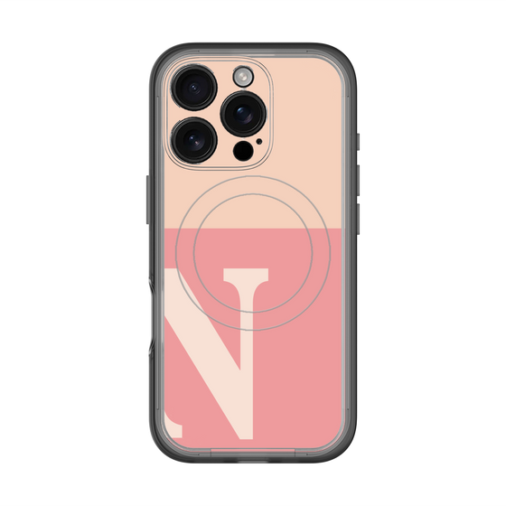 スリムプロテクションプレミアムケース with MagSafe［ オリジナル - initial two tone - N pink ］