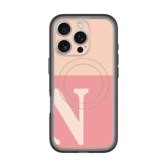 スリムプロテクションプレミアムケース with MagSafe［ オリジナル - initial two tone - N pink ］