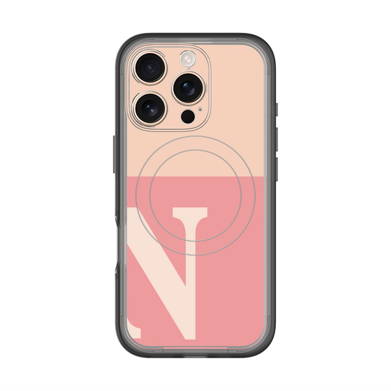スリムプロテクションプレミアムケース with MagSafe［ オリジナル - initial two tone - N pink ］