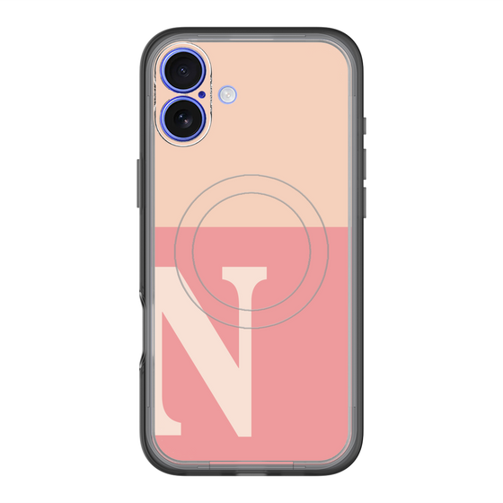 スリムプロテクションプレミアムケース with MagSafe［ オリジナル - initial two tone - N pink ］