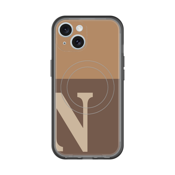 スリムプロテクションプレミアムケース with MagSafe［ オリジナル - initial two tone - N brown ］
