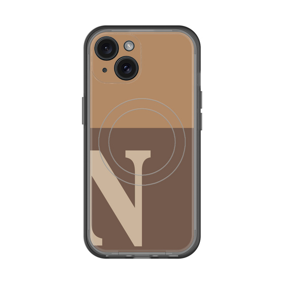 スリムプロテクションプレミアムケース with MagSafe［ オリジナル - initial two tone - N brown ］