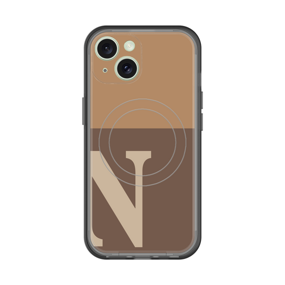 スリムプロテクションプレミアムケース with MagSafe［ オリジナル - initial two tone - N brown ］