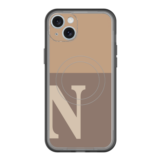 スリムプロテクションプレミアムケース with MagSafe［ オリジナル - initial two tone - N brown ］