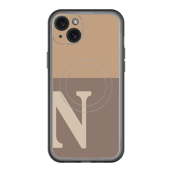 スリムプロテクションプレミアムケース with MagSafe［ オリジナル - initial two tone - N brown ］