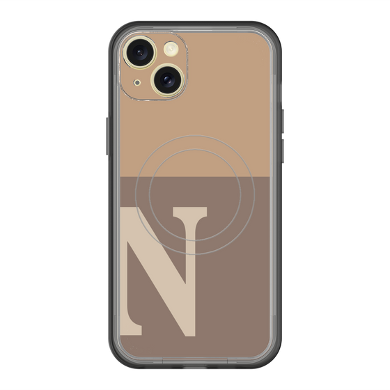 スリムプロテクションプレミアムケース with MagSafe［ オリジナル - initial two tone - N brown ］
