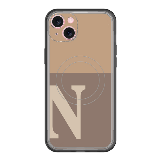 スリムプロテクションプレミアムケース with MagSafe［ オリジナル - initial two tone - N brown ］