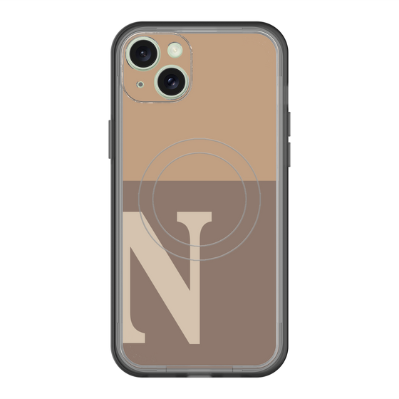 スリムプロテクションプレミアムケース with MagSafe［ オリジナル - initial two tone - N brown ］