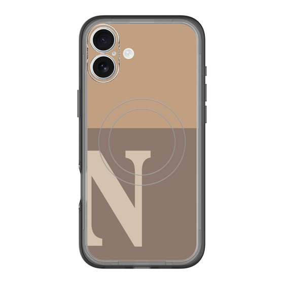 スリムプロテクションプレミアムケース with MagSafe［ オリジナル - initial two tone - N brown ］