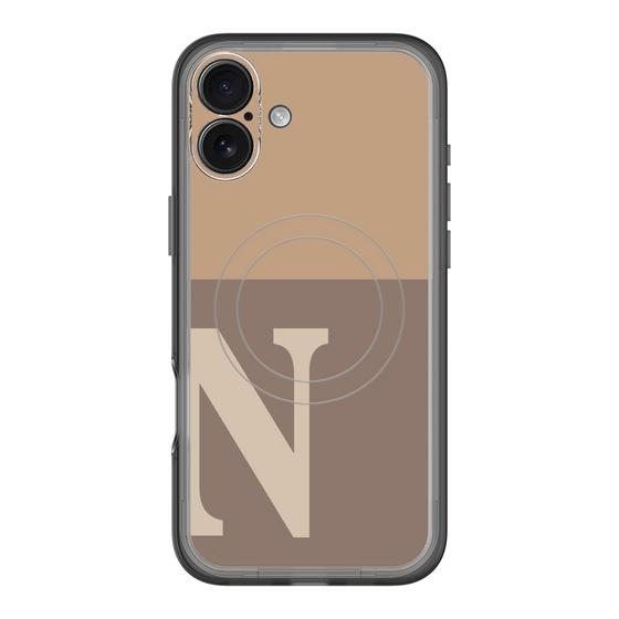 スリムプロテクションプレミアムケース with MagSafe［ オリジナル - initial two tone - N brown ］