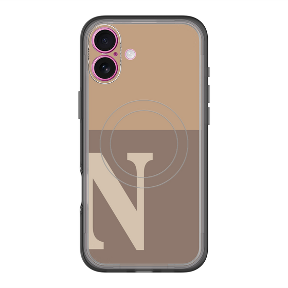 スリムプロテクションプレミアムケース with MagSafe［ オリジナル - initial two tone - N brown ］