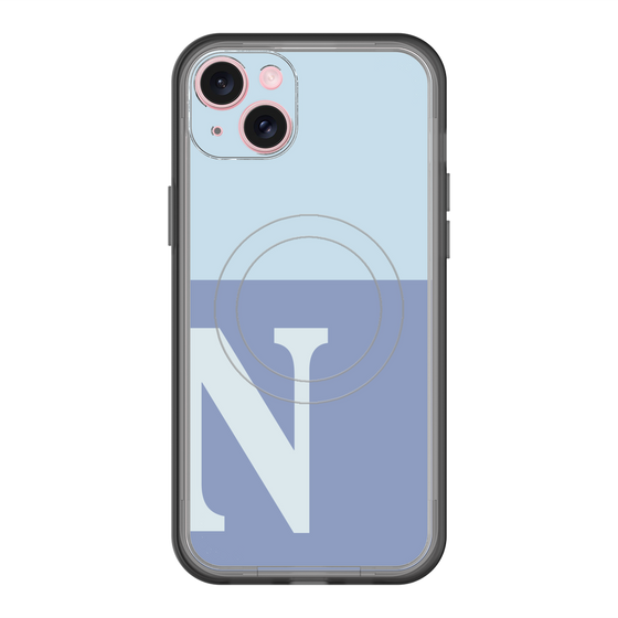 スリムプロテクションプレミアムケース with MagSafe［ オリジナル - initial two tone - N blue ］