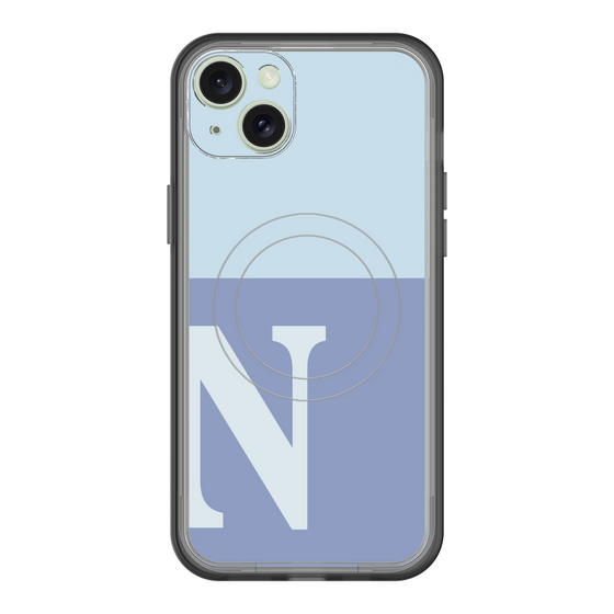 スリムプロテクションプレミアムケース with MagSafe［ オリジナル - initial two tone - N blue ］