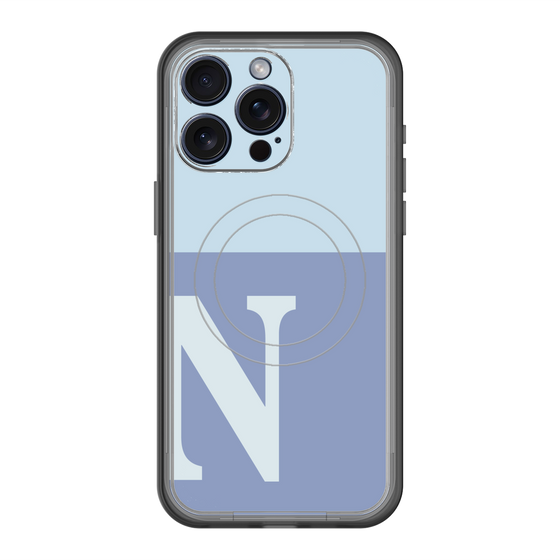 スリムプロテクションプレミアムケース with MagSafe［ オリジナル - initial two tone - N blue ］