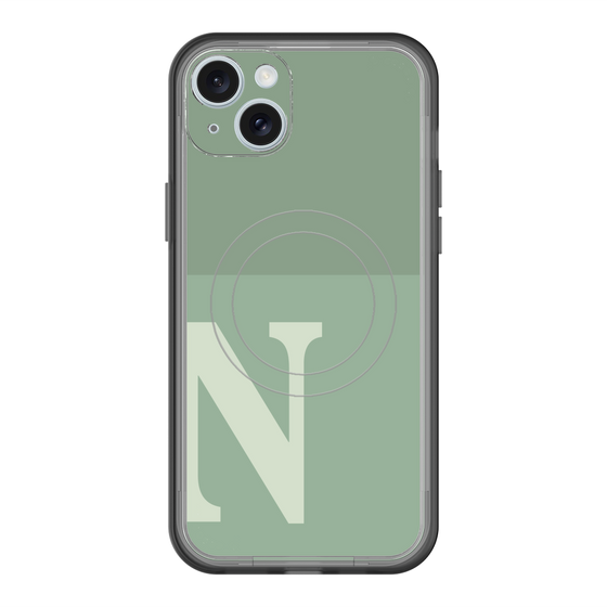 スリムプロテクションプレミアムケース with MagSafe［ オリジナル - initial two tone - N green ］