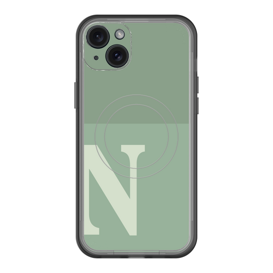 スリムプロテクションプレミアムケース with MagSafe［ オリジナル - initial two tone - N green ］