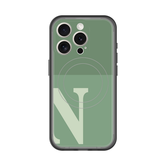 スリムプロテクションプレミアムケース with MagSafe［ オリジナル - initial two tone - N green ］