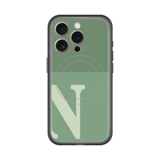 スリムプロテクションプレミアムケース with MagSafe［ オリジナル - initial two tone - N green ］