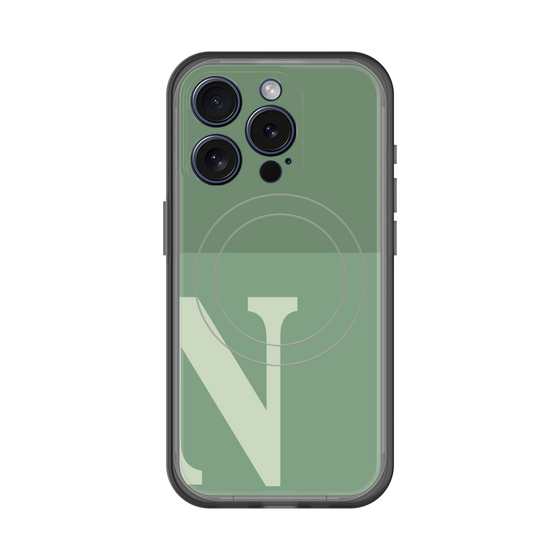 スリムプロテクションプレミアムケース with MagSafe［ オリジナル - initial two tone - N green ］