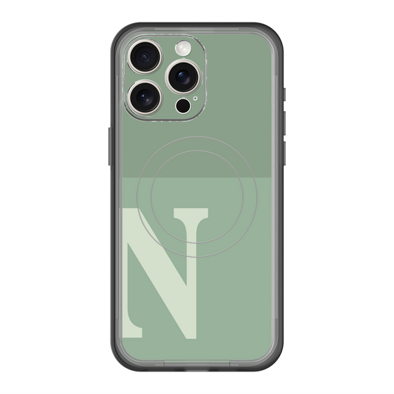 スリムプロテクションプレミアムケース with MagSafe［ オリジナル - initial two tone - N green ］