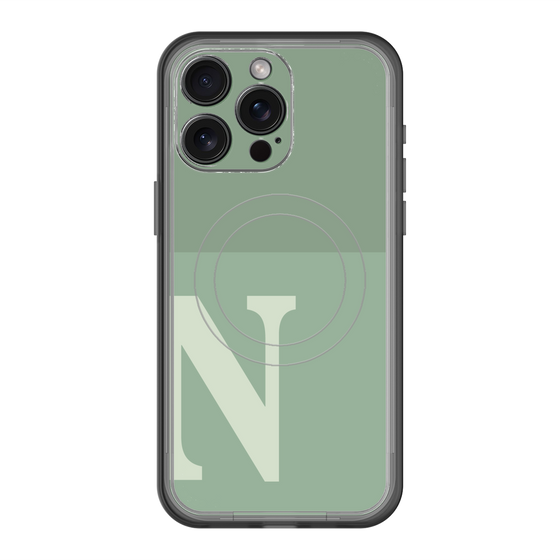 スリムプロテクションプレミアムケース with MagSafe［ オリジナル - initial two tone - N green ］