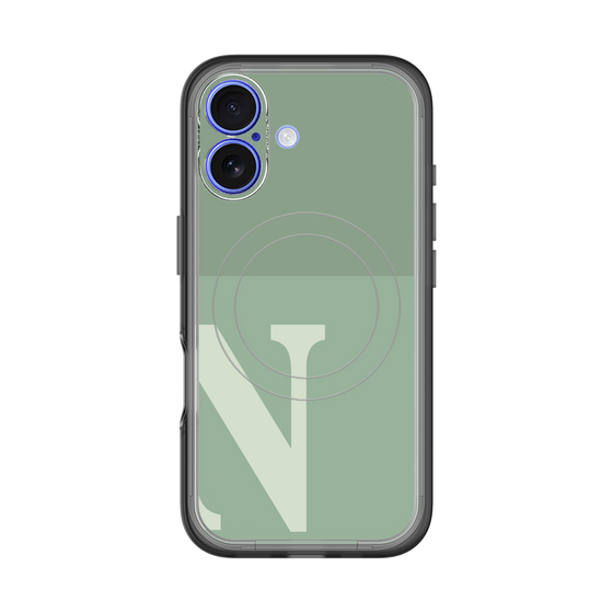 スリムプロテクションプレミアムケース with MagSafe［ オリジナル - initial two tone - N green ］