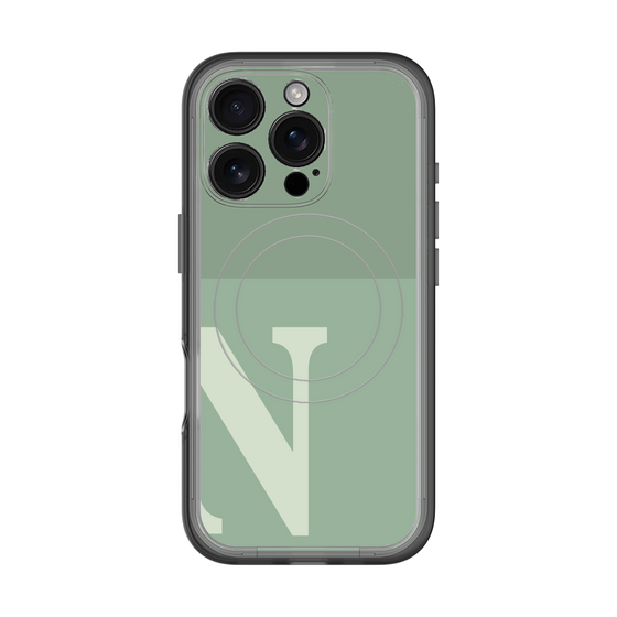 スリムプロテクションプレミアムケース with MagSafe［ オリジナル - initial two tone - N green ］