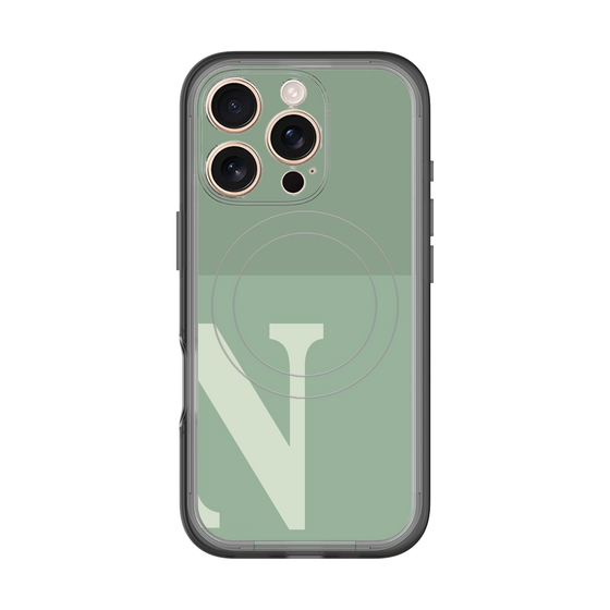 スリムプロテクションプレミアムケース with MagSafe［ オリジナル - initial two tone - N green ］