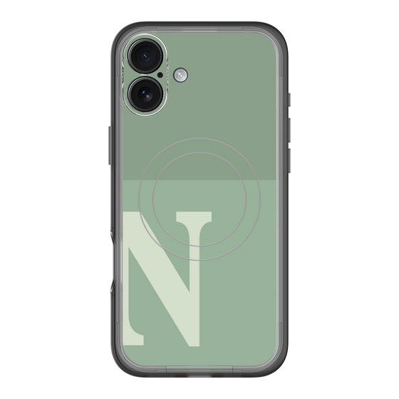 スリムプロテクションプレミアムケース with MagSafe［ オリジナル - initial two tone - N green ］