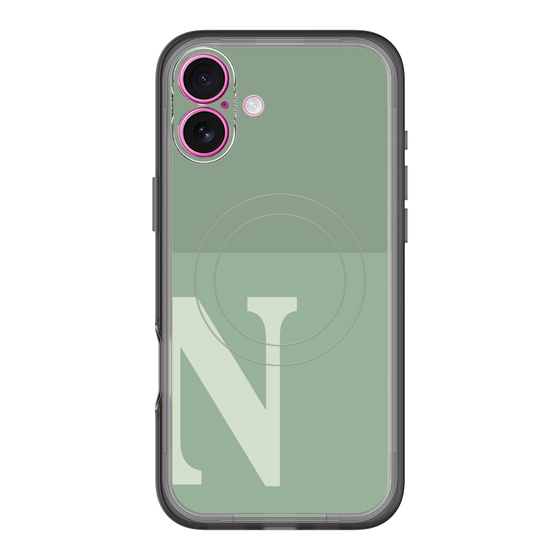 スリムプロテクションプレミアムケース with MagSafe［ オリジナル - initial two tone - N green ］