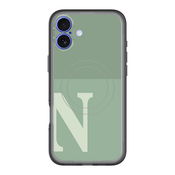 スリムプロテクションプレミアムケース with MagSafe［ オリジナル - initial two tone - N green ］