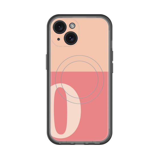 スリムプロテクションプレミアムケース with MagSafe［ オリジナル - initial two tone - O pink ］