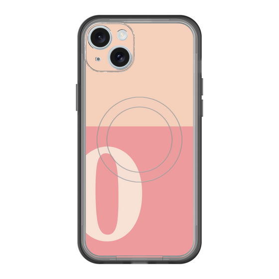 スリムプロテクションプレミアムケース with MagSafe［ オリジナル - initial two tone - O pink ］