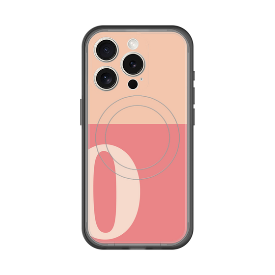 スリムプロテクションプレミアムケース with MagSafe［ オリジナル - initial two tone - O pink ］