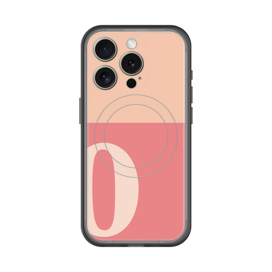 スリムプロテクションプレミアムケース with MagSafe［ オリジナル - initial two tone - O pink ］