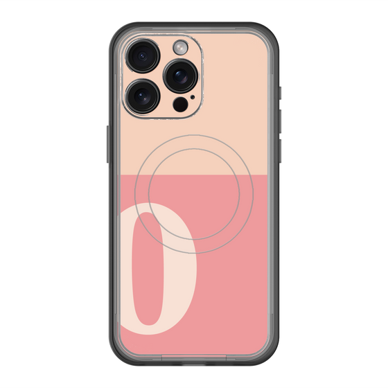 スリムプロテクションプレミアムケース with MagSafe［ オリジナル - initial two tone - O pink ］