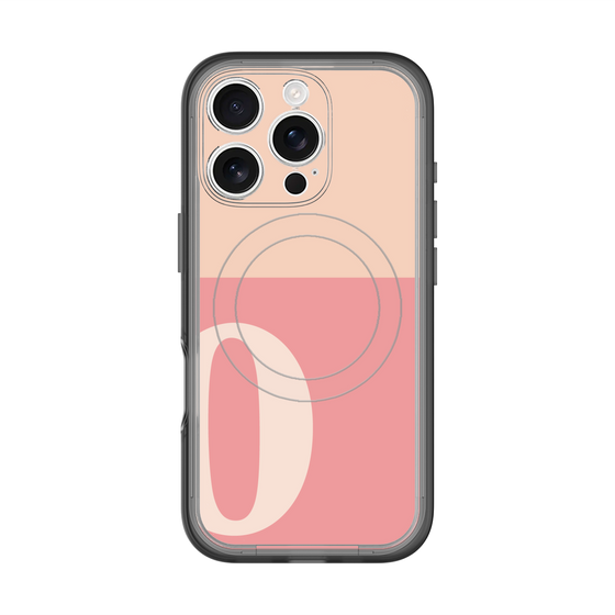 スリムプロテクションプレミアムケース with MagSafe［ オリジナル - initial two tone - O pink ］