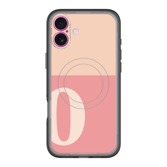 スリムプロテクションプレミアムケース with MagSafe［ オリジナル - initial two tone - O pink ］