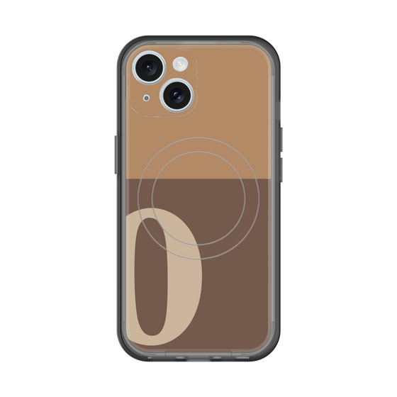 スリムプロテクションプレミアムケース with MagSafe［ オリジナル - initial two tone - O brown ］