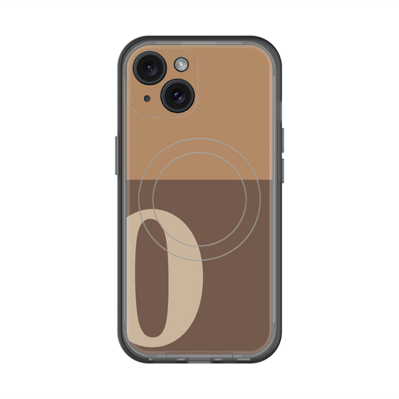スリムプロテクションプレミアムケース with MagSafe［ オリジナル - initial two tone - O brown ］