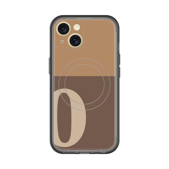スリムプロテクションプレミアムケース with MagSafe［ オリジナル - initial two tone - O brown ］