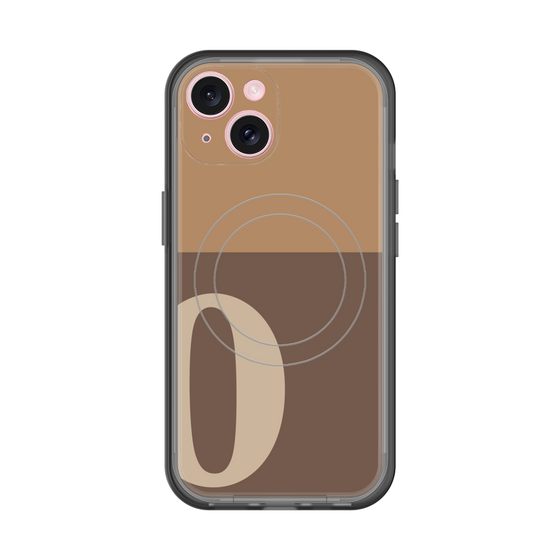 スリムプロテクションプレミアムケース with MagSafe［ オリジナル - initial two tone - O brown ］