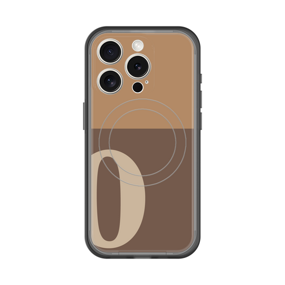 スリムプロテクションプレミアムケース with MagSafe［ オリジナル - initial two tone - O brown ］