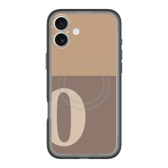 スリムプロテクションプレミアムケース with MagSafe［ オリジナル - initial two tone - O brown ］