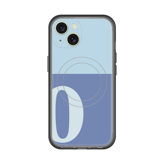 スリムプロテクションプレミアムケース with MagSafe［ オリジナル - initial two tone - O blue ］