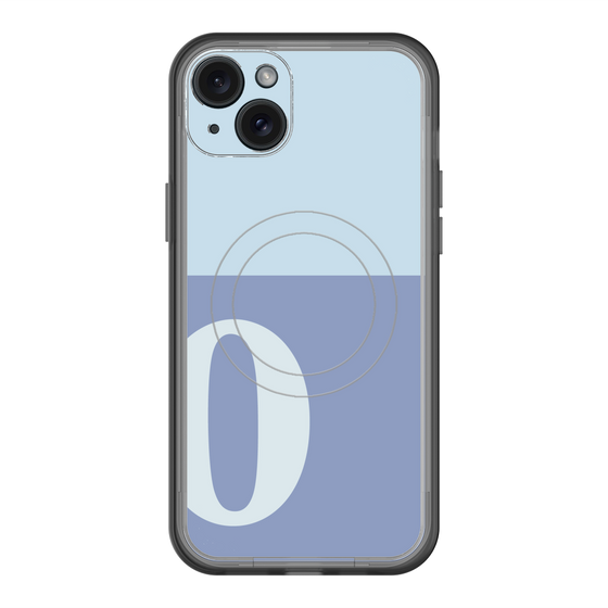 スリムプロテクションプレミアムケース with MagSafe［ オリジナル - initial two tone - O blue ］