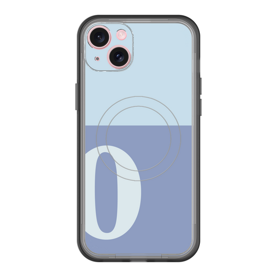 スリムプロテクションプレミアムケース with MagSafe［ オリジナル - initial two tone - O blue ］