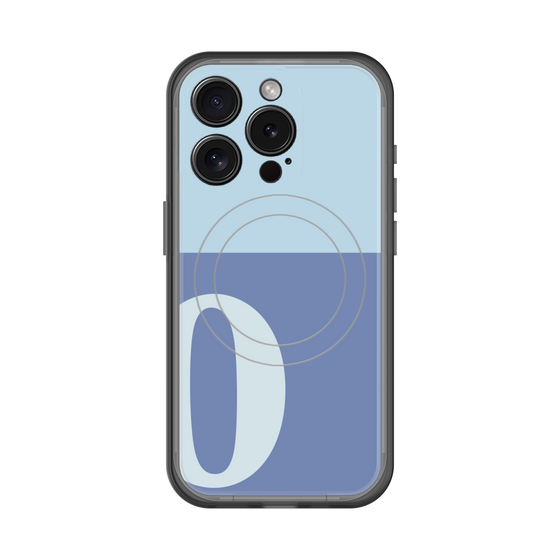 スリムプロテクションプレミアムケース with MagSafe［ オリジナル - initial two tone - O blue ］